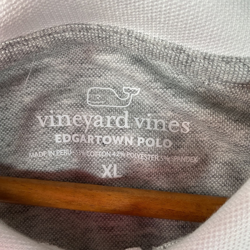 Vineyard Vines Edgartown Polo Mens XL White Excellent Football Logo Short Sleeve - Picture 4 of 7